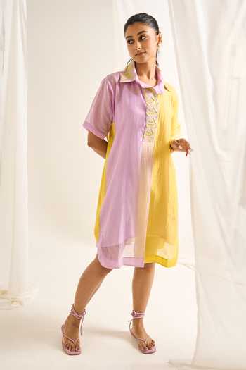Himani Punatar Colorblock Shirt Dress  