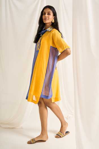 Himani Punatar Colorblock Chanderi Shirt Dress  