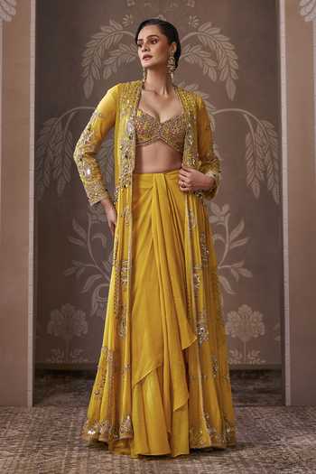 Ridhi Mehra Empire Embroidered Jacket Skirt Set 