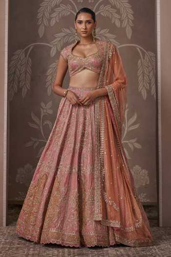 Ridhi Mehra Raw Silk Embroidered Lehenga Set 