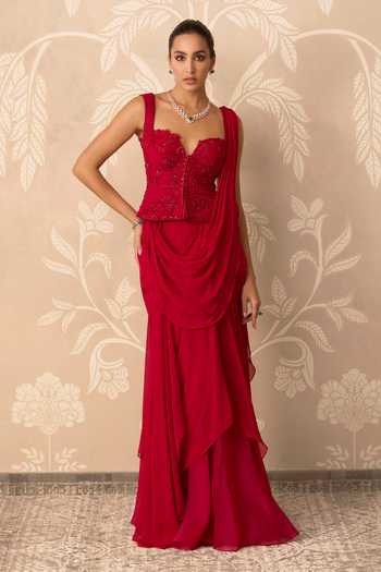 Ridhi Mehra Inayat Pre-Draped Saree With Embroidered Blouse 