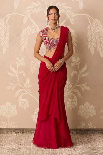 Ridhi Mehra Dilruba Pre-Stitched Saree With Net Embroidered Blouse