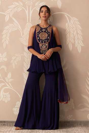 Ridhi Mehra Mannat Embroidered Kurta Sharara Set 