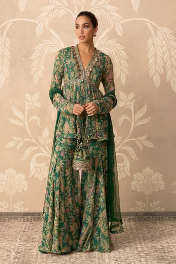 Ridhi Mehra Nazneen Printed Peplum Kurta Gharara Set