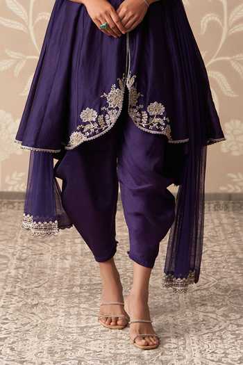 Buy Ridhi Mehra Purple Chanderi, Net Round Neck Khayaal Placement Embroidered Kurta Salwar Set Online at Aza Fashions Buy_Ridhi Mehra_Purple Chanderi, Net Round Neck Khayaal Placement Embroidered Kurta Salwar Set _Online_at_Aza_Fashions