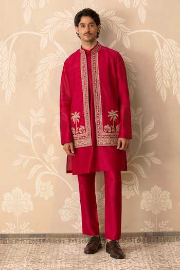 Ridhi Mehra Roshan Embroidered Bundi & Kurta Set