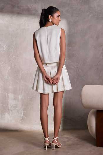 Tara And I Gajji Silk Sleeveless Top 