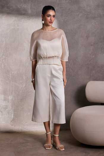 Tara And I Organza Sheer Top 