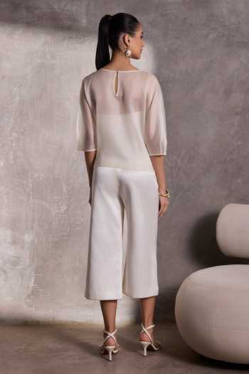Tara And I Organza Sheer Top 
