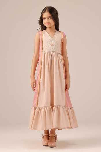 OurDve Merry Berry Embroidered Frill Dress 