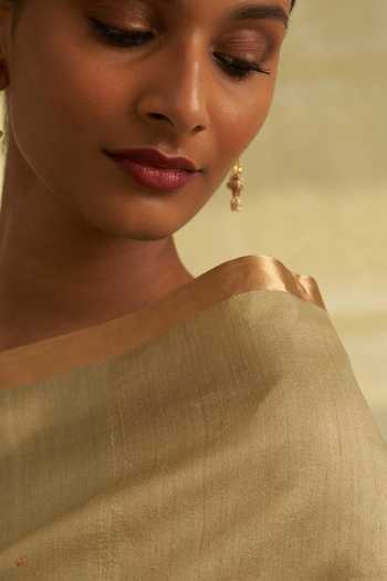 Shop Five Point Five Green Tussar Amoha Mashru Pallu Saree With Running Blouse Online at Aza Fashions Shop_Five Point Five_Green Tussar Amoha Mashru Pallu Saree With Running Blouse _Online_at_Aza_Fashions