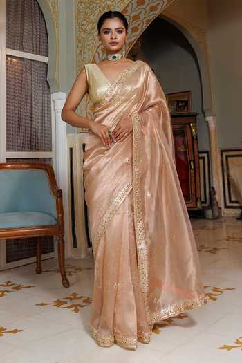 Geroo Jaipur Gota Patti Banarasi Tissue Saree Set 
