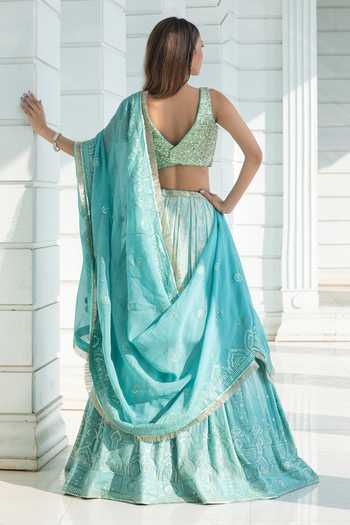 Monk & Mei By Sonia Anand Aurelia Chikankari Ombre Lehenga Set