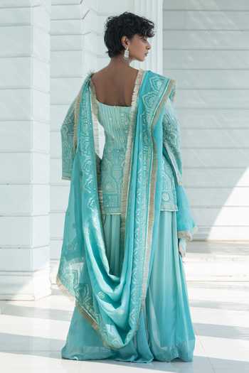 Monk & Mei By Sonia Anand June Ombre Chikankari Kurta Palazzo Set