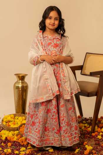 Pomcha Jaipur Floral Print Lehenga Set 