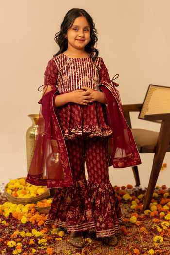 Pomcha Jaipur Hand Block Print Kurta Set 