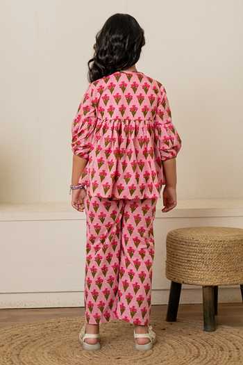 Pomcha Jaipur Candy Blossom Print Top & Pant 