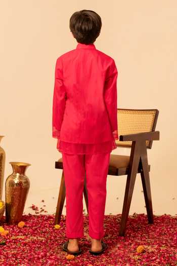 Pomcha Jaipur Organza Kurta & Pant Set
