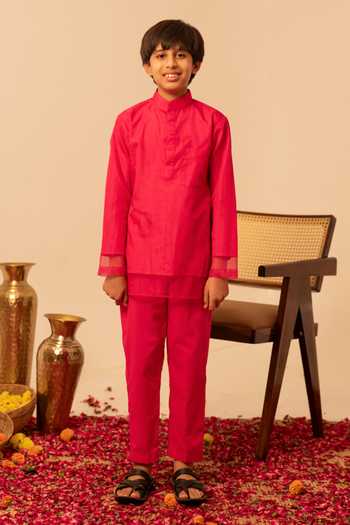 Pomcha Jaipur Organza Kurta & Pant Set