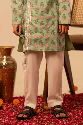 Buy Pomcha Jaipur Green Cotton Block Print Kurta Set Online at Aza Fashions Buy_Pomcha Jaipur_Green Cotton Block Print Kurta Set _Online_at_Aza_Fashions