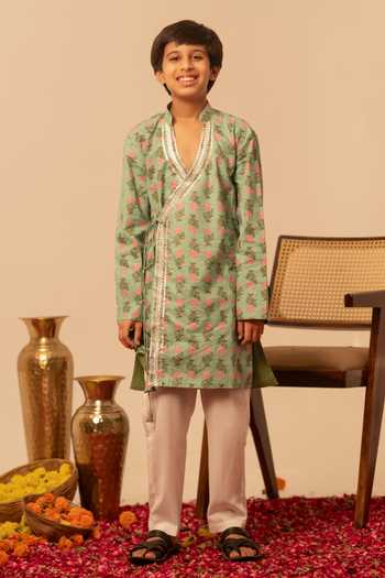 Pomcha Jaipur Cotton Block Print Kurta Set