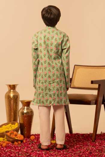 Pomcha Jaipur Cotton Block Print Kurta Set
