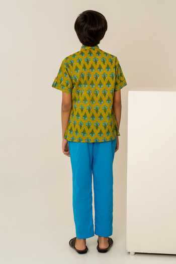 Pomcha Jaipur Cotton Print Shirt With Pant
