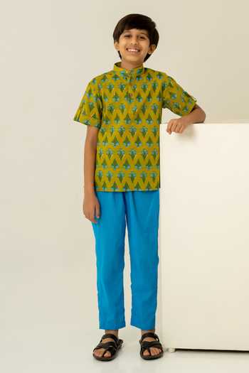 Pomcha Jaipur Cotton Print Shirt With Pant