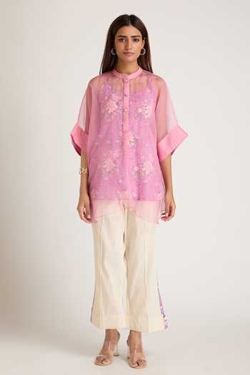 Priya Chaudhary Sheer Shirt & Cotton Pant Set
