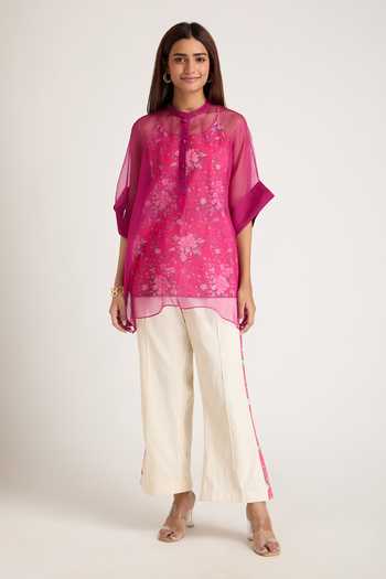 Priya Chaudhary Sheer Organza Shirt & Pant Set