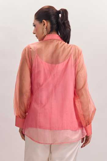 Naintara Bajaj 3D Floral Embroidered Shirt & Pant Set