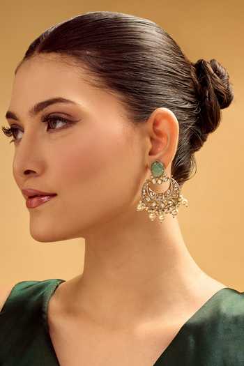 Nazaakat By Samara Singh Chandbali Earrings with Pearl Drops