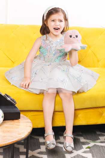 Buy_The Lush Affair_White Silk, Cotton, Satin, Tulle Alina Dress _Online_at_Aza_Fashions
