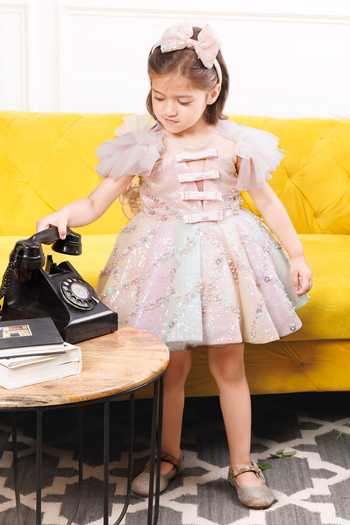 Shop The Lush Affair Pink Cotton, Tulle Caroline Sequin Dress Online at Aza Fashions Shop_The Lush Affair_Pink Cotton, Tulle Caroline Sequin Dress _Online_at_Aza_Fashions