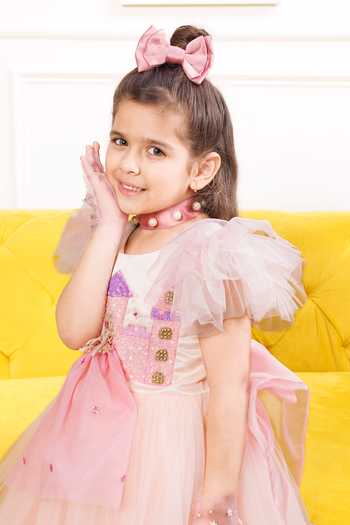 Buy The Lush Affair Pink Cotton, Satin, Tulle Layered Ruffle Dress Online at Aza Fashions Buy_The Lush Affair_Pink Cotton, Satin, Tulle Layered Ruffle Dress _Online_at_Aza_Fashions