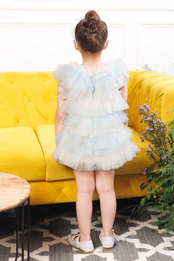 The Lush Affair Nina Tulle Cotton Satin Layered A-line Dress 