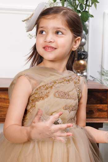 Shop The Lush Affair Beige Cotton, Satin, Tulle Charlotte Dress Online at Aza Fashions Shop_The Lush Affair_Beige Cotton, Satin, Tulle Charlotte Dress _Online_at_Aza_Fashions