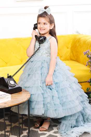 Buy The Lush Affair Blue Cotton, Satin, Tulle Embroidery, Sequins, Beads Sydel Gown And Trail Set Online at Aza Fashions Buy_The Lush Affair_Blue Cotton, Satin, Tulle Embroidery, Sequins, Beads Sydel Gown And Trail Set _Online_at_Aza_Fashions