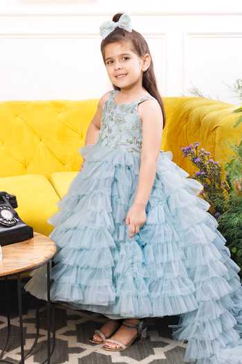 Shop The Lush Affair Blue Cotton, Satin, Tulle Embroidery, Sequins, Beads Sydel Gown And Trail Set Online at Aza Fashions Shop_The Lush Affair_Blue Cotton, Satin, Tulle Embroidery, Sequins, Beads Sydel Gown And Trail Set _Online_at_Aza_Fashions