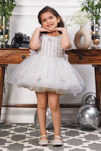 Buy_The Lush Affair_White Cotton, Organza, Satin, Tulle Phillipa Dress 