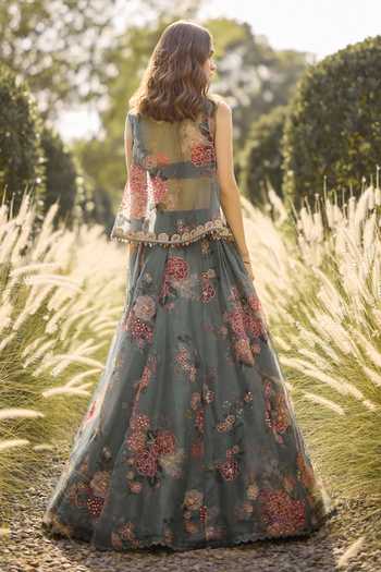 Ridhi Mehra Elara Embroidered Jacket Skirt Set 