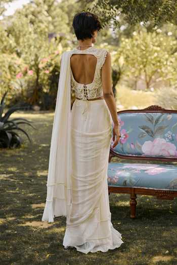 Ridhi Mehra The Eternal Pre-Draped Saree With Embroidered Blouse 