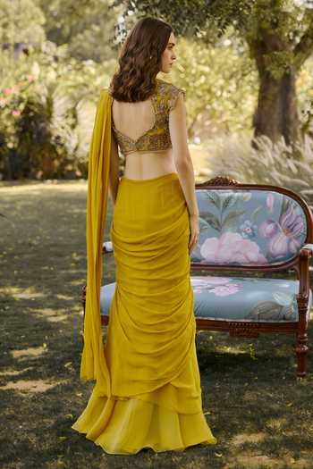 Ridhi Mehra The Saga Pre-Draped Saree With Embroidered Blouse 