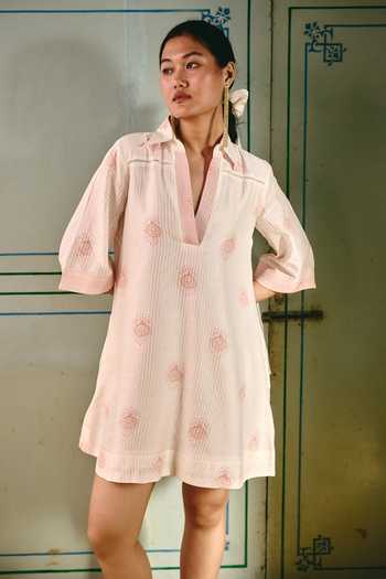 Shop Nirvanaa Ira Block Print Dress 