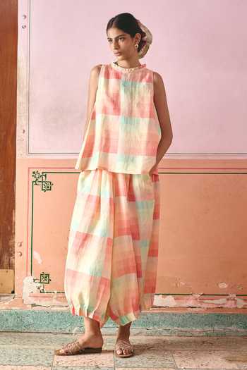 Shop Nirvanaa Zuri Lola Checkered Top With Pant 