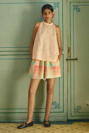 Shop Nirvanaa Zuri Odra Frill Top & Shorts Set 