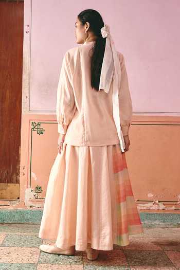 Shop Nirvanaa Nina Collared Shirt & Skirt Set 