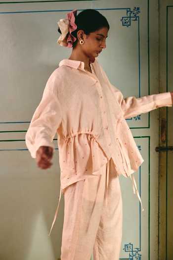 Shop Nirvanaa Kora String Shirt 100% European Linen 