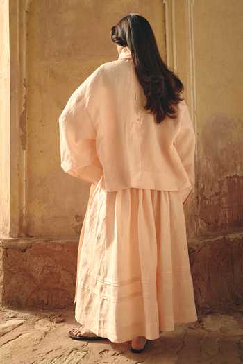 Shop Nirvanaa Rumi Tie Up Shirt With Skirt 