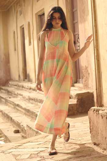 Shop Nirvanaa Zoe Tie Up Long Dress 